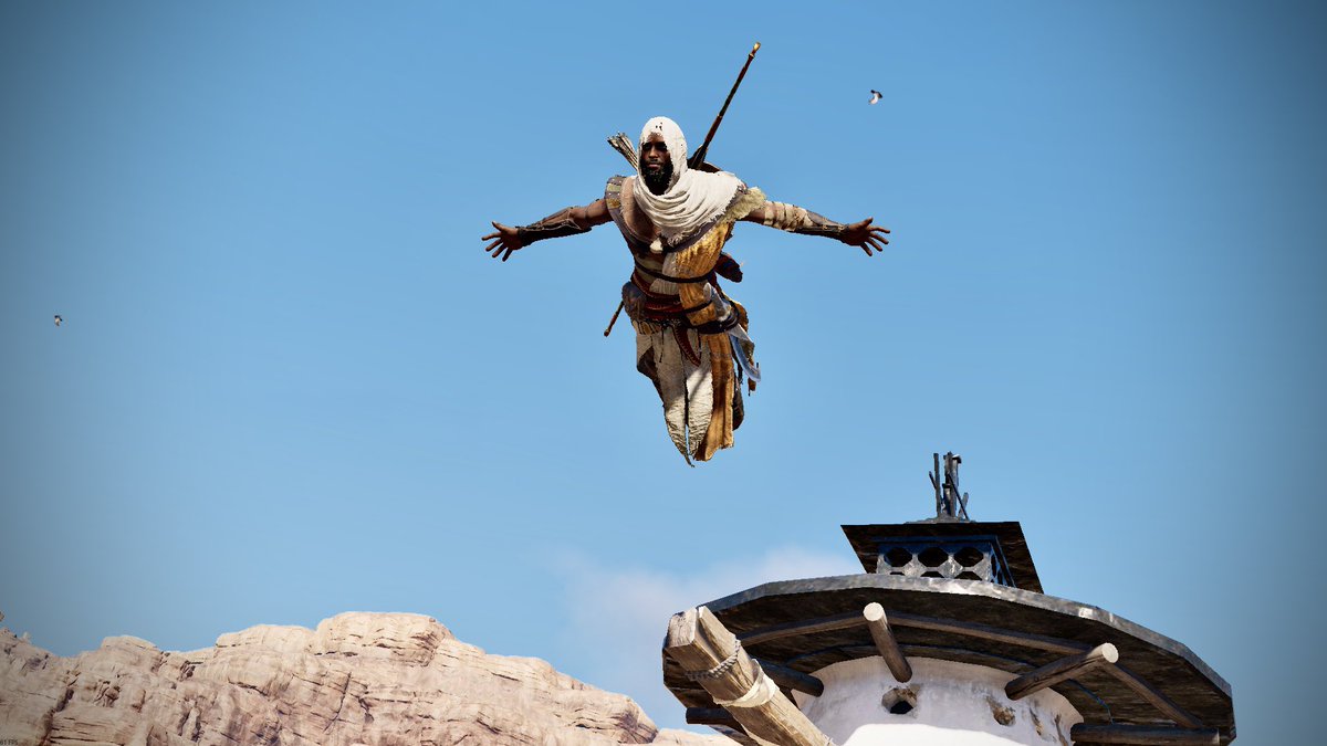 DarthBlackbeard's tweet photo. The first leap of faith in Ancient Egypt! So excited to get into this game, and there’s photomode? 👏

#AssassinsCreedOrigins #AssassinsCreed #ACPhotoMode #ThePhotoMode #ACUVP https://t.co/ZkHsvcHPHa