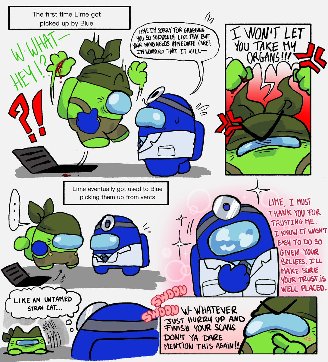 NavyP2406's tweet photo. It was a bit too casual the way blue picked up Lime and Lime didn’t really react to Blue
#blime #amongusshow https://t.co/nqdAXjELyh