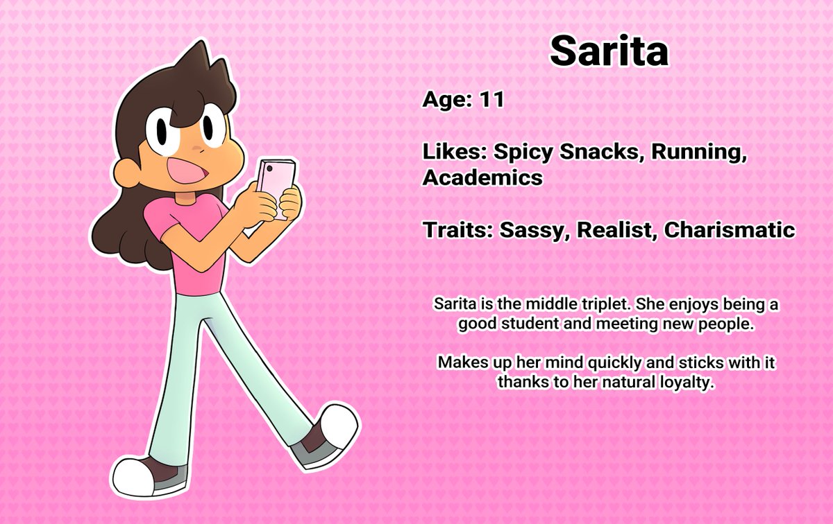 ANG3LANIM's tweet photo. Introducing Sarita! The middle Triplet!

Sarita is a realist with the intention of moving forward with life! Maybe that's how she got so popular?

She tries to come up with the best solutions!

VA  /🎙️: @CrystalAvenger https://t.co/s8rfvwGzGr