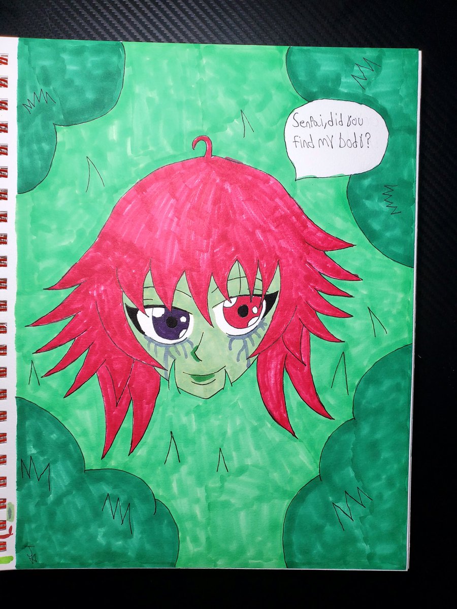 JavaArtStudio's tweet photo. Looks like Senpai found Zombie Saiko's head in the bushes. https://t.co/QjryBeGJXW