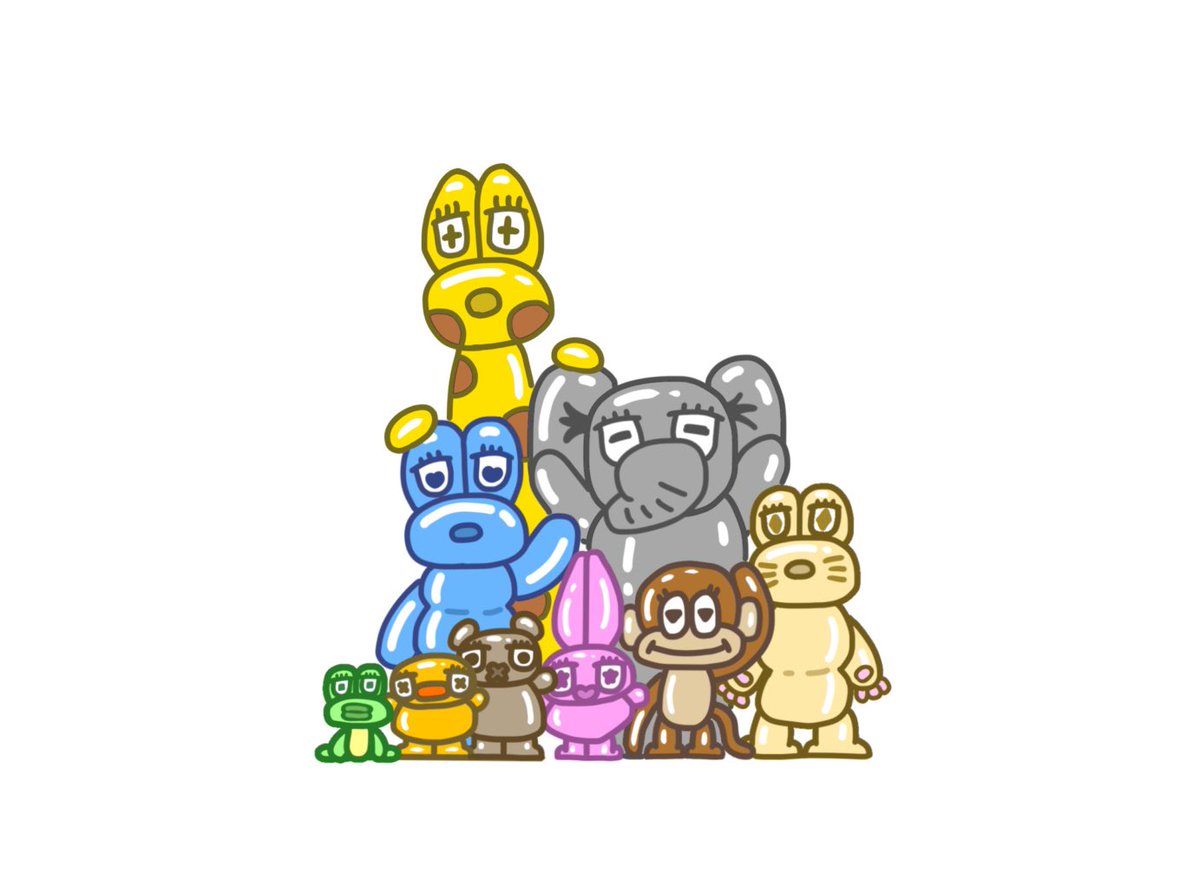ru222i's tweet photo. 改めて紹介させていただきます！
このキャラクター達は
「dream castle」のバルーンアニマルです！
これから毎日１匹ずつ紹介してきます！！
この子可愛い！っていう子見つけたらコメントください📝
この子たちが登場する���ョートアニメも上げていく予定です！！ぜひチェックしてください👍
いつかこの子達全てをソフビとして皆さんの元に届けられるよう活動頑張っていきます！応援よろしくお願いします🙇
#dreamyDOG #バルーンアート #ソフビ
#sofvi  #sofubi