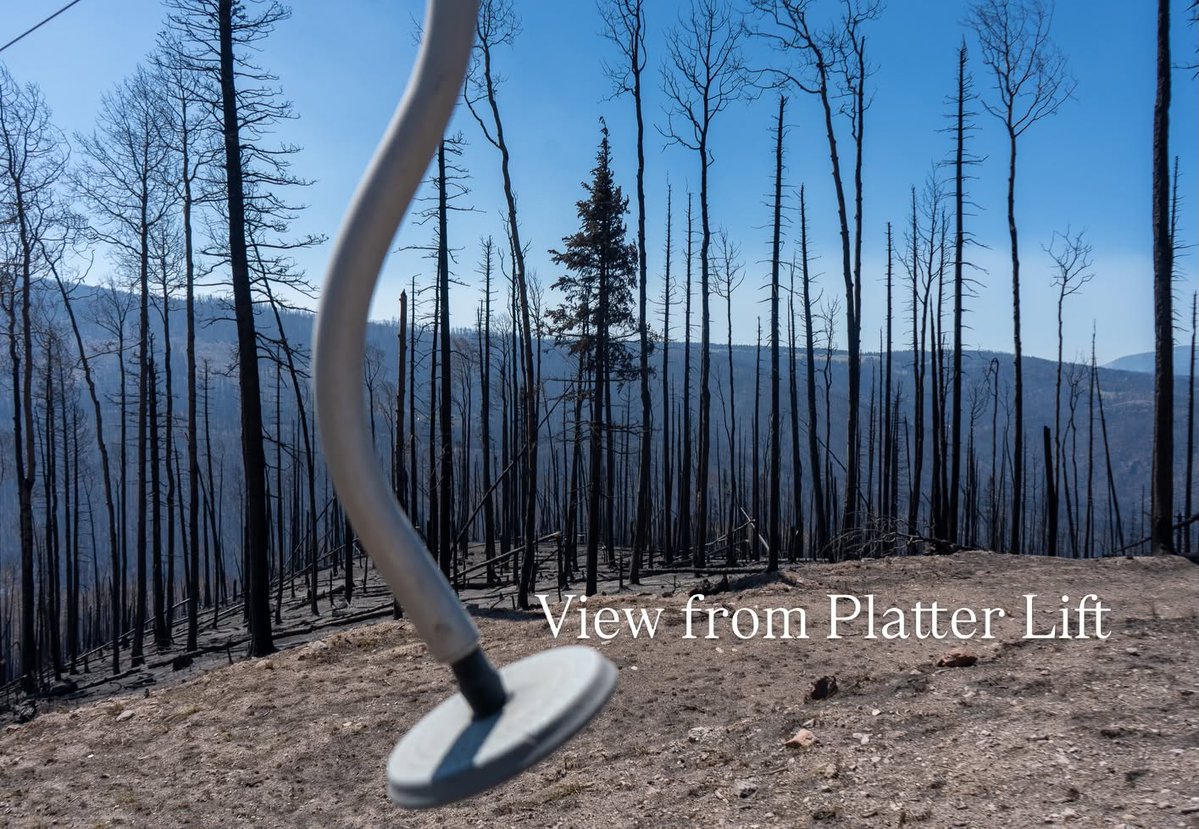 liftblog's tweet photo. .@SkiEaglePoint says the Cottonwood Fire torched 300 of 600 skiable acres, damaged 4 of 5 lifts, burned several resort buildings and destroyed more than 130 condos/cabins. One lift, the main lodge and snowmaking infrastructure survived. https://t.co/wS4n2DR0rf