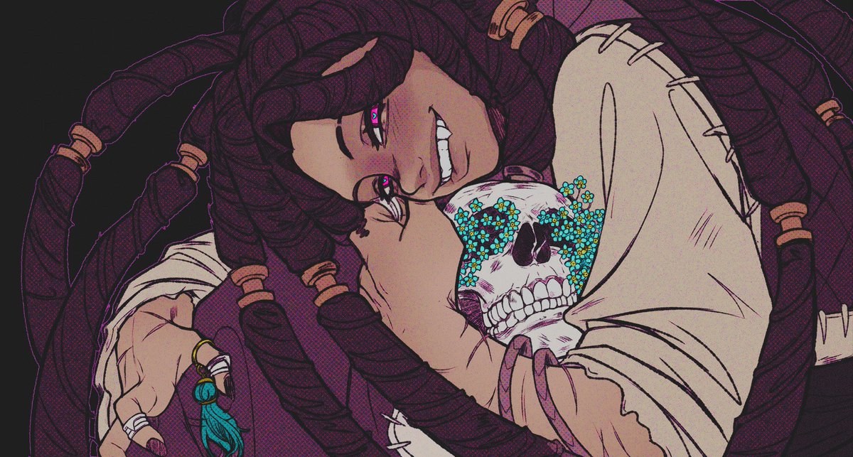 holyvenin's tweet photo. taking the opportunity to share some janka fan art I made and only posted on tumblr because twitter scares me

This was heavily inspired by Mirrors by @MossAndMycelium ; Even now I can't stop thinking about Zanka and the forget-me-nots. Such a beautiful comparison. https://t.co/EA7E5fI2rj