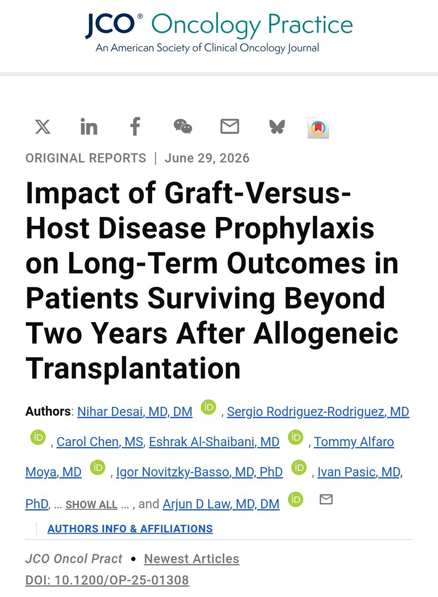 nihardesai89's tweet photo. 🎉 Happy to share our most recent publication | @JCOOP_ASCO 🙌🏽

This was first presented as an oral abstract at @ASCO 2025. It took a long time from presentation ➡️ print, but it is so gratifying to see it finally published 💪🏽

A big thank you to @Haemophage 🙌🏽 https://t.co/bOqEnDYX2O