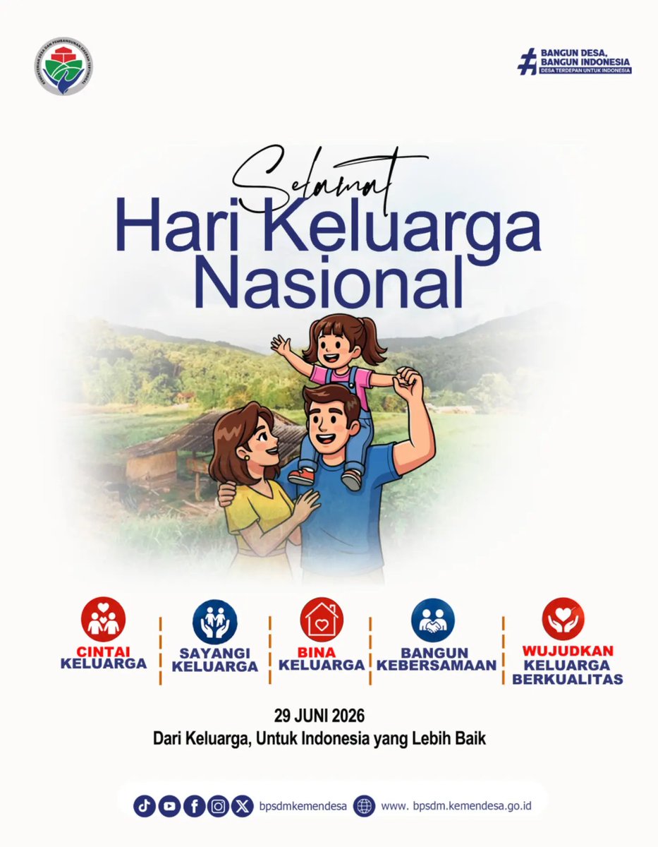 MadeNovi22's tweet photo. Selamat Hari Keluarga Nasional 2026

Keluarga bukan hanya tempat pulang, tapi juga ruang pertama   kita belajar memahami dan tumbuh menjadi pribadi utuh. 

Dari Keluarga, untuk Indonesia yang Lebih Baik ✨

#KementerianDesaPDT
#TPPSelamatHariKeluarga
#BuktiKerjaNyataTPP https://t.co/lyI6ZejWye