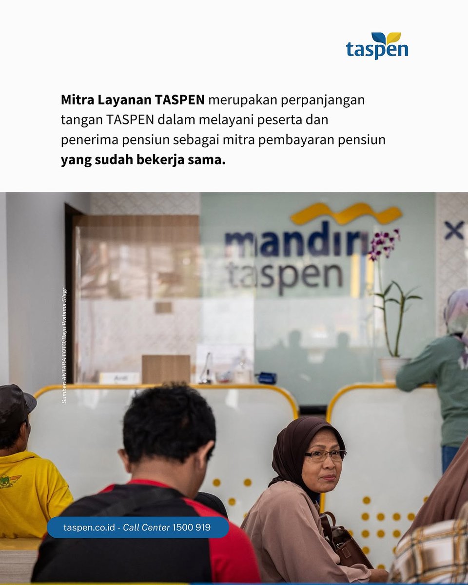 JituBumn's tweet photo. #SobatTaspen, sudah tahu belum apa itu Mitra Layanan TASPEN?

Yuk kenalan lebih dekat dengan jaringan layanan terpercaya dari TASPEN yang siap membantu kebutuhan pensiun dan ASN di seluruh Indonesia! 🌟

#TASPENAndalPensiunAman
#SatuTASPENuntukASN
#TASPENAndalMelayani https://t.co/PWrSL7kgTI
