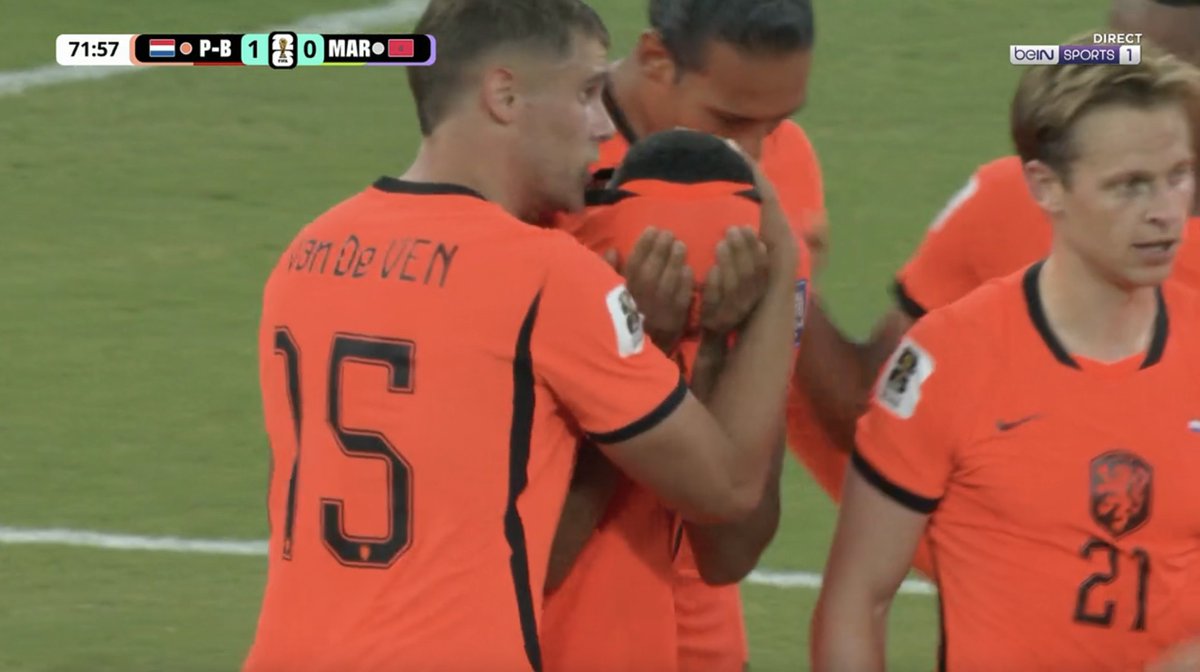 ActuFoot_'s tweet photo. Les larmes de Cody Gakpo 🇳🇱 après son but face au Maroc. 🥹

Sa compagne et lui ont récemment perdu leur bébé. 🕊️ https://t.co/MdbyvtrL4q