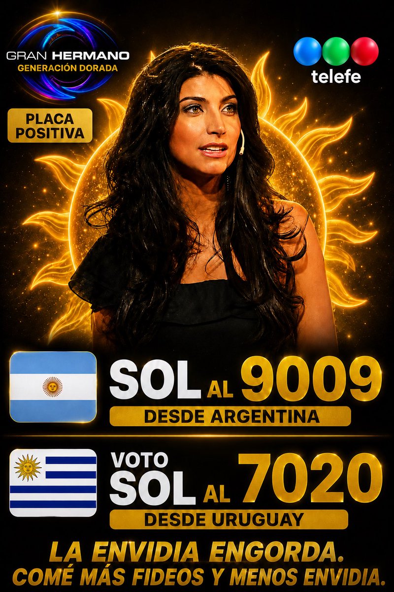 EspectaculoTV_'s tweet photo. #GranHermano #GranHermanoAR 

VOTO POSITIVO

SOL AL 9009 https://t.co/uM6zjGnaq2