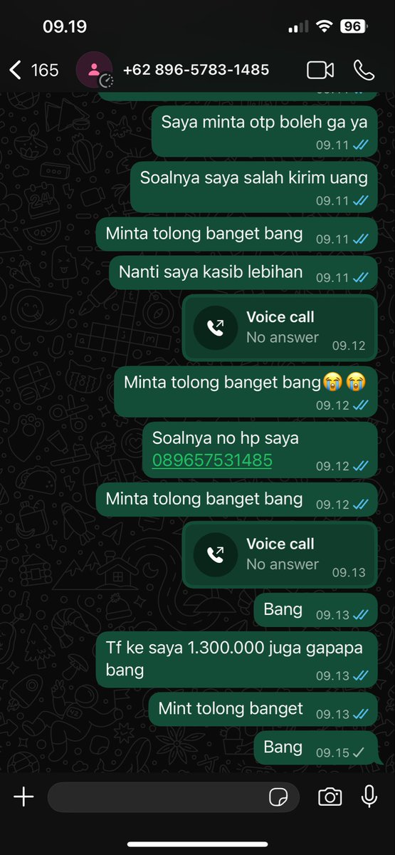 stevii_11's tweet photo. YANG KENAL MBA RISYA MAULIDIA

NO HP 089657831485 AKU ADA SALAH TRANSFER GOPAY KE MBANYA 1.500.000 MOHON BANGET, UANG KU DI KEMBALIKAN GAUSAH SEMUA GPP,

MINTA TOLONG CHATIN YA GAIS, KARNA AKU DI BLOKIR

TERIMAKASIH BANYAKKK https://t.co/iNSNBXXMzH