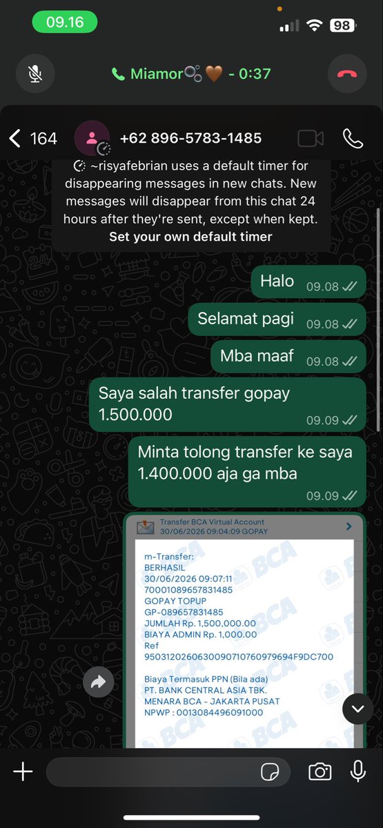 stevii_11's tweet photo. YANG KENAL MBA RISYA MAULIDIA

NO HP 089657831485 AKU ADA SALAH TRANSFER GOPAY KE MBANYA 1.500.000 MOHON BANGET, UANG KU DI KEMBALIKAN GAUSAH SEMUA GPP,

MINTA TOLONG CHATIN YA GAIS, KARNA AKU DI BLOKIR

TERIMAKASIH BANYAKKK https://t.co/iNSNBXXMzH