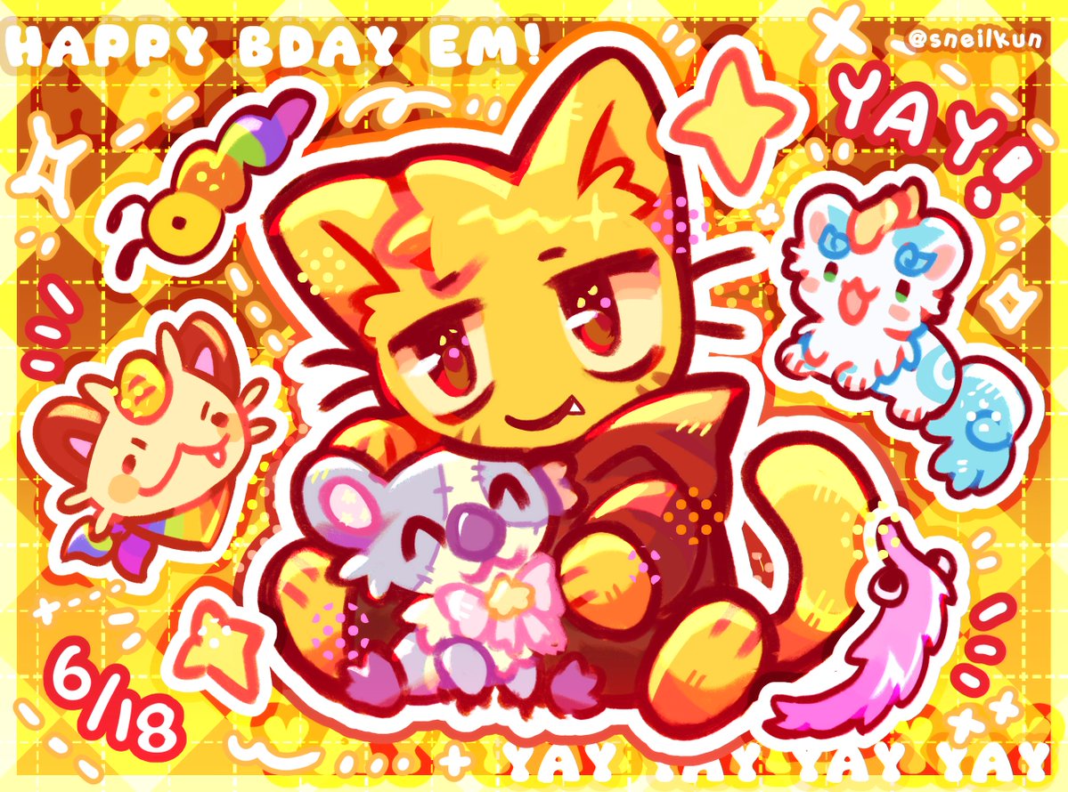 sneilkun's tweet photo. (LATE) BIRTHDAY ! ! ! ! @EMeowth 🐛🎉🌈 https://t.co/pHfjNmgEI8