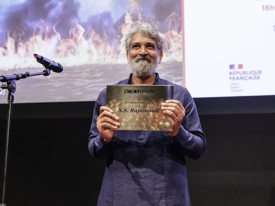 Filmyscoopss's tweet photo. History has reserved a special place for #SSRajamouli at Cinémathèque Française in #Paris.

He has been honored with a permanent seat, marking a proud global recognition for Indian #cinema. https://t.co/vQ8TC36RcS