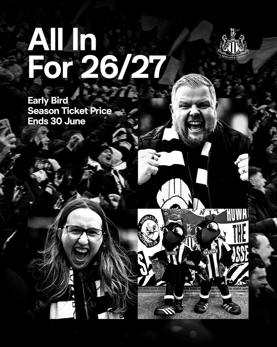 NUFCWomen's tweet photo. Early Bird offer ends today! π¨
Buy your season ticket before the end of the day to lock in your spot at every home #BWSL2 & #SubwayWLC game in 26/27 at a reduced price, and you'll also be in with a chance to win an exclusive training ground visit! ππ