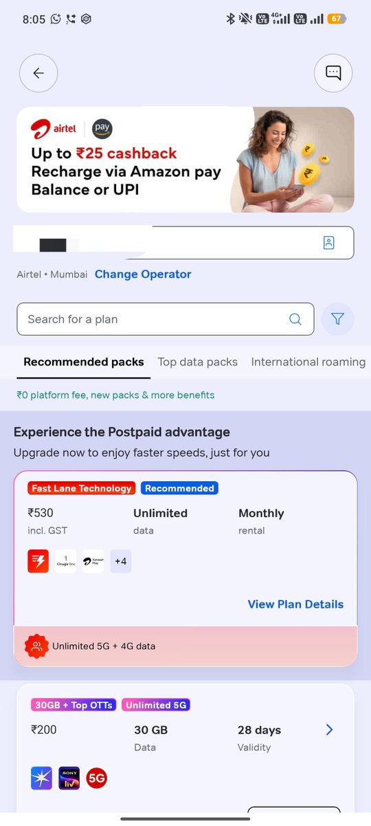 JinThomson's tweet photo. @airtelindia Is this a fixed billing plan with unlimited data and calling?

Like no 2gb per day or 5gb per day? https://t.co/PO34m4xzAS
