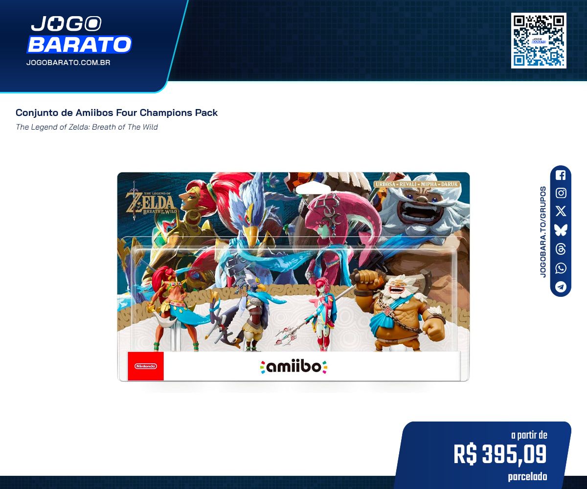 🚨 [Amazon] Conjunto de Amiibos Four Champions Pack (The Legend of