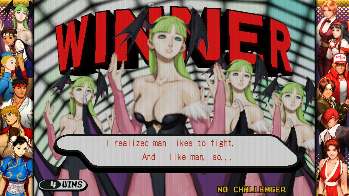 _techvela's tweet photo. I was playing CvS1 with a friend, having not touched the game in years, and I forgot you could have a full team of just the same character. 
Go, my army of white women. https://t.co/8DjCOpoCyz