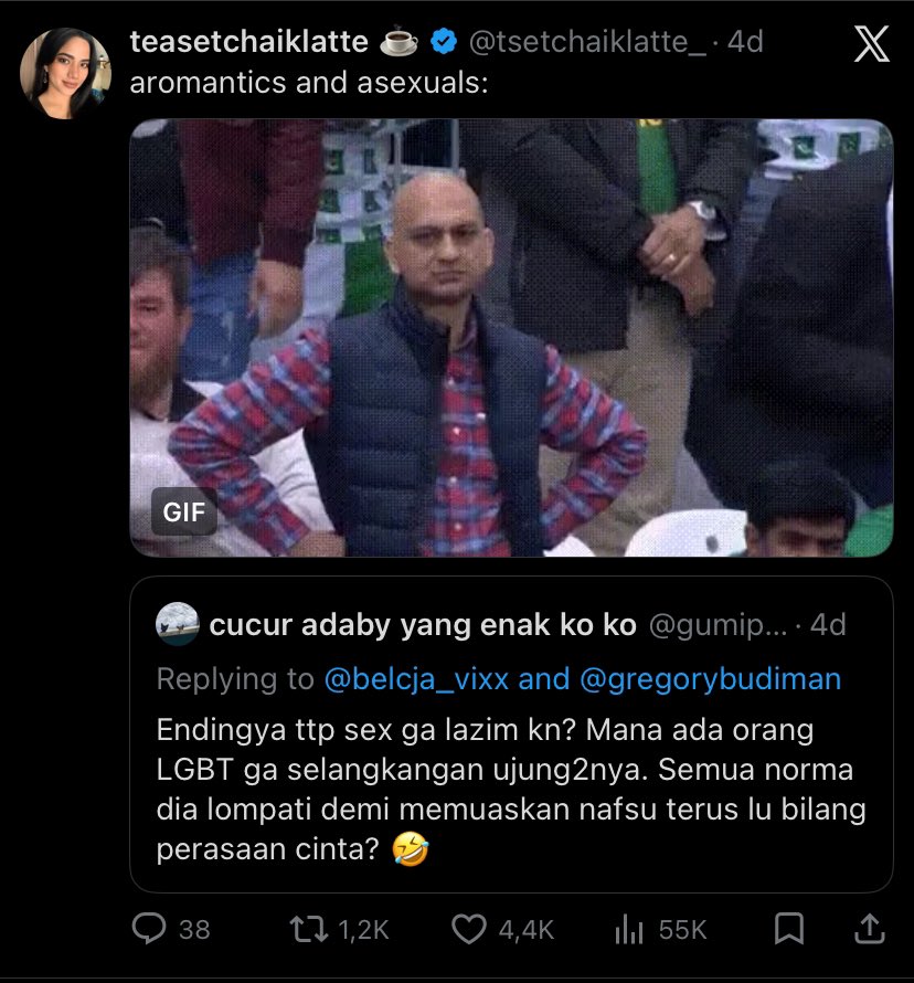 tsetchaiklatte_'s tweet photo. also kalian pernah mikir kah gimana caranya membuktikan orientasi seksual seseorang kalo ga pernah liat orangnya berhubungan badan?

lu single? childfree? tuduh aja aseksual. ada cewek menolak ditembak/dilamar laki-laki? tuduh aja lesbian. lu ga suka sama rekan sekerja? tuduh aja gay.

lagi-lagi yang akan dikriminalisasi adalah perempuan dan kaum rentan.

kalian yang konservatif, terutama PEREMPUAN, sadar ga sih?