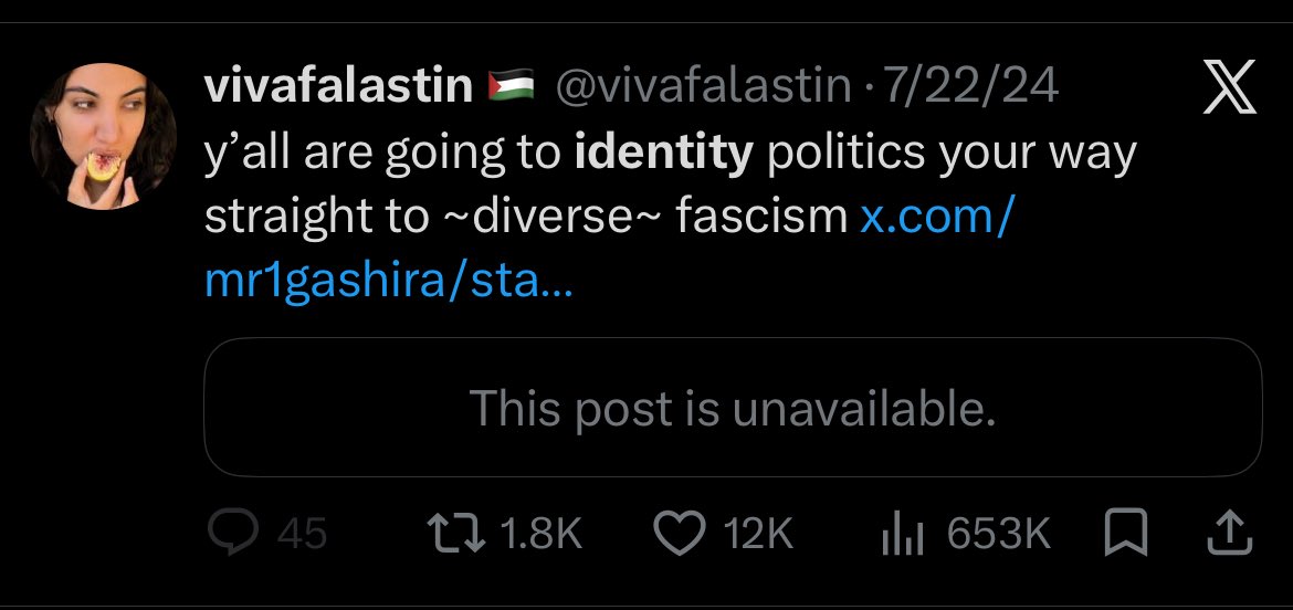 bestgirlalive8's tweet photo. identity politics for me, not for thee https://t.co/FYOvhzsmiV