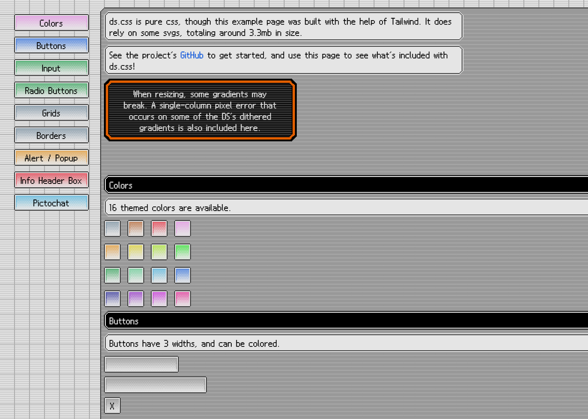 mkgzr's tweet photo. i made a little css framework inspired by the DS Lite's UI https://t.co/W6D1xAudMM