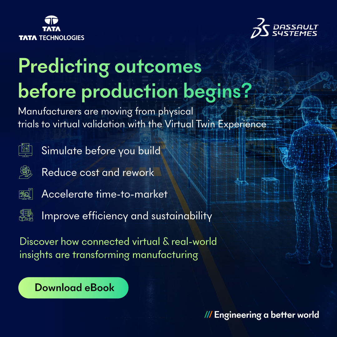 TataTech_News's tweet photo. Discover how the #VirtualTwin Experience helps manufacturers simulate, validate, and optimize every stage of the product lifecycle—leading to faster innovation, lower costs, and more confident decision-making.
Download the complimentary eBook https://t.co/vJvUbq69hp https://t.co/lD87EqhDfe