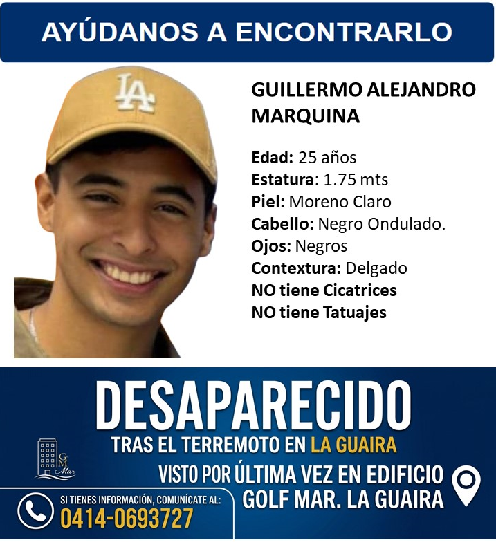 nazax7's tweet photo. @nayibbukele Mis respeto Sr Presidente. Gracias por ayudar a mis hermanos venezolanos. Si puede enviar por favor ayuda a la Residencia Golf Mar en la Guaira. La familia aún esta buscando a Guillermo Alejandro,  desaparecido desde el día del sismo. Y Dios lo bendiga. https://t.co/5W7egkBwZc