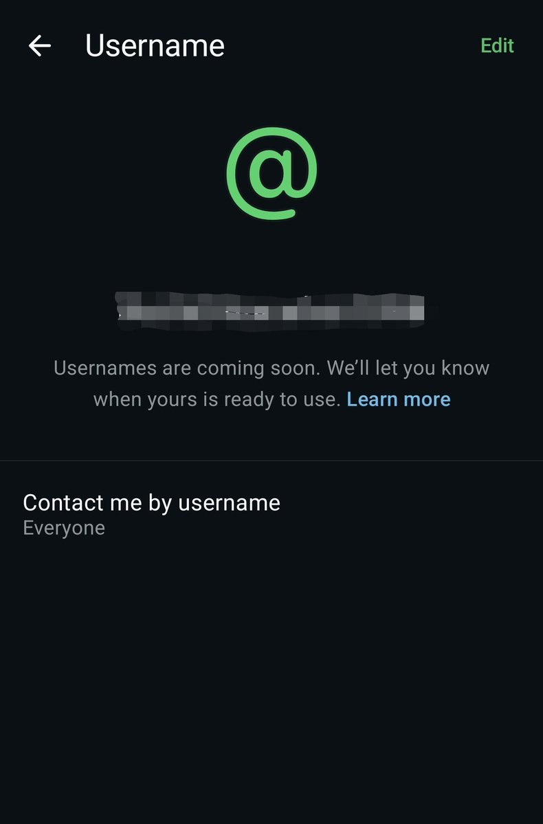 fly_withRD's tweet photo. Usernames feature coming to WhatsApp soon

Reserved mine right away before someone else think of it 😁

#whatsapp #usernames #kunalshah https://t.co/YKQd6WRBrm