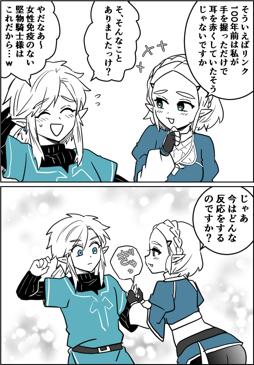 手を握るゼルダ様 