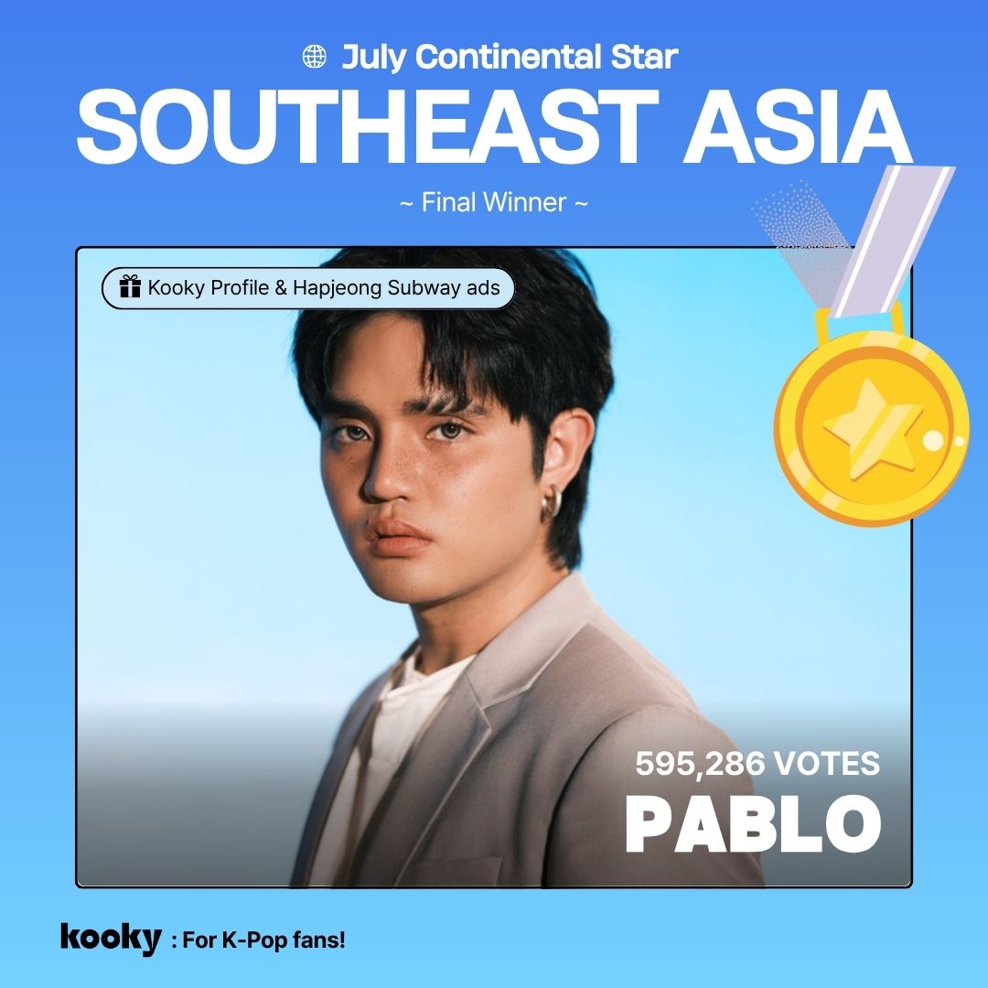 kooky__official's tweet photo. [🥇Winner]
✨ Monthly Continental Star | #SoutheastAsiaStar_July

🌐#SB19 #PABLO #에스비나인틴 #파블로

🎁 #KookyAds Hapjeong Subway ads
🎁 Kooky Profile
📅 July 11th - July 25th, 2026 (15 Days) 

#KookyVote #KookyProfile #Kpop