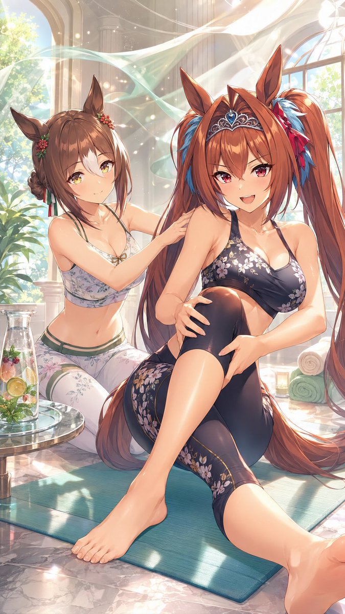 WU0C9's tweet photo. 今日6月30日は #リンパの日 ！
ファインモーションとダイワスカーレットが、仲良くお互いをマッサージ中をAIで作成💆
#ウマ娘
#ファインモーション
#ダイワスカーレット
#AIイラスト https://t.co/vtRbXzzqU5