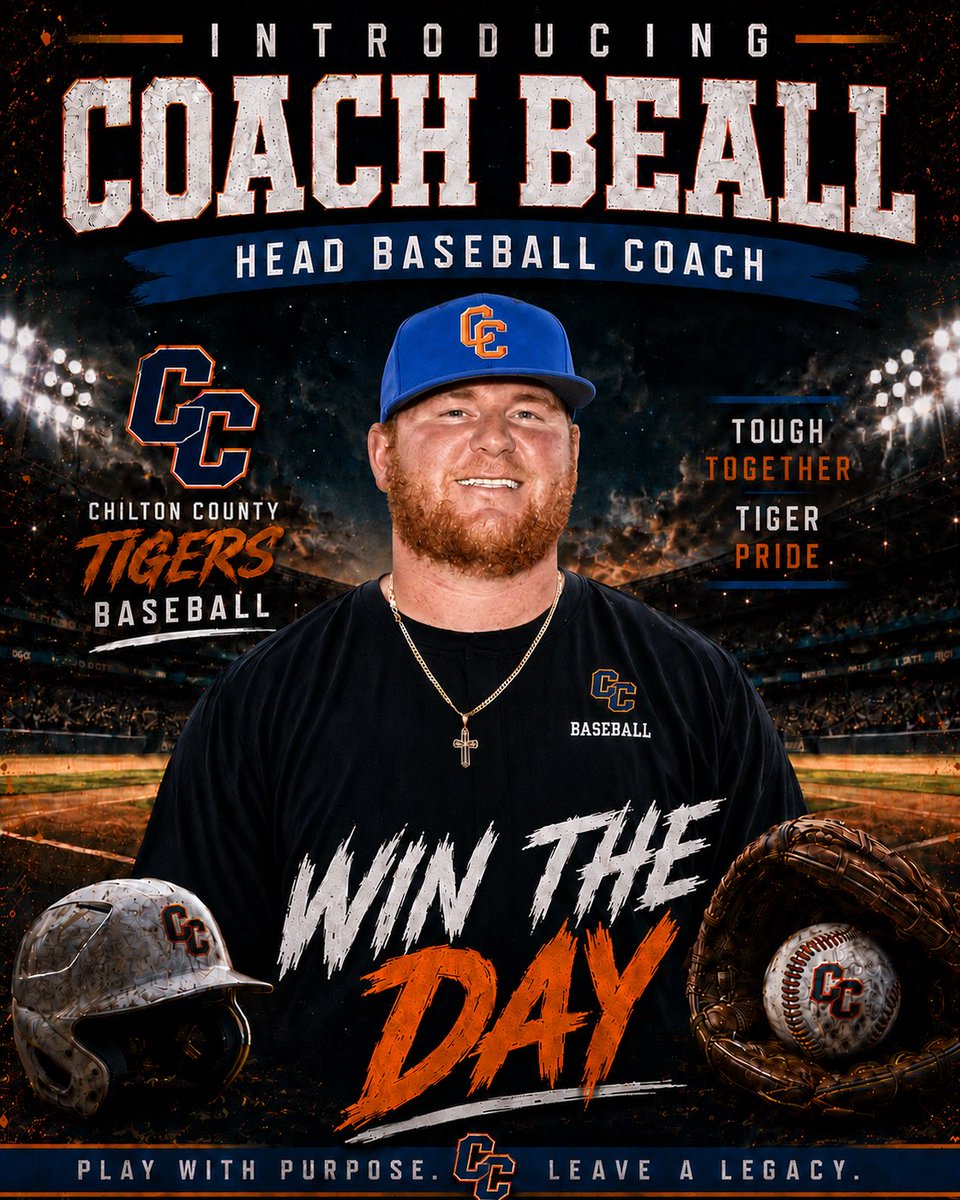 Eli_Beall's tweet photo. Excited and humbled to announce I am the new Head Baseball Coach at Chilton County High School.

Thank you to everyone who has believed in me. Ready to build, compete, and get to work. 🐅⚾️ https://t.co/qJVVrBxAeZ