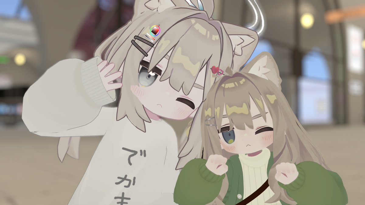 umez_vr's tweet photo. 昨日フレンドになった小さいキプさん。
どこか見覚えがあると思って写真を遡ったら、なんと自分がVRChatを始めて数日目の頃に見たキプさんでした……！

このときミニキプの可愛さに衝撃を受けて、それ以降自分もアバターの身長を小さくし始めた気がします。再会できて良かった。

←きのう / むかし→ https://t.co/NmOCtN4Hst