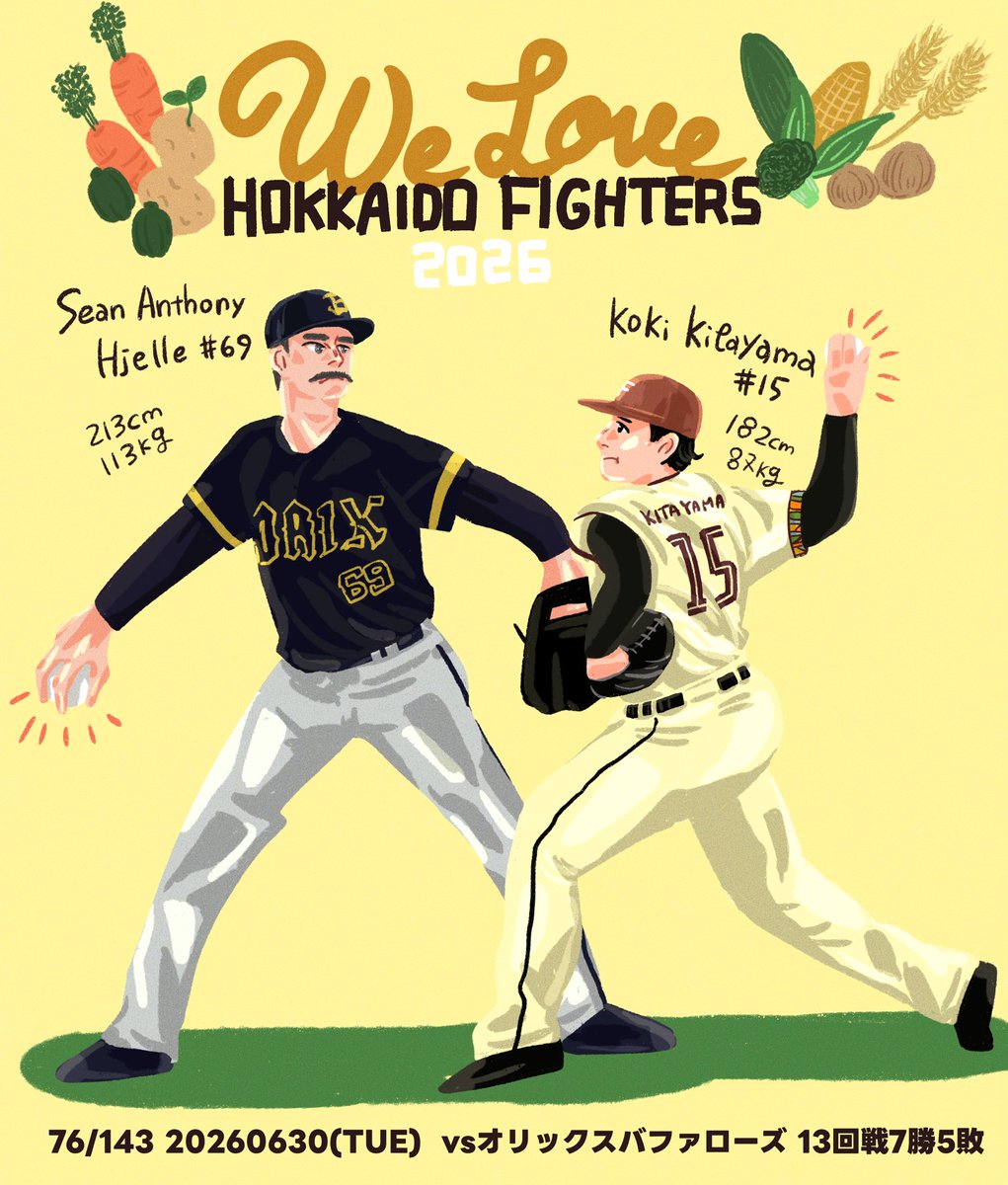oshamcotoratoro's tweet photo. 【先発投手🎨】

76/143試合 ⚾️🦊🐮

202606030(tue)🕕18:00🌙 https://t.co/RF7MzsWfdJ