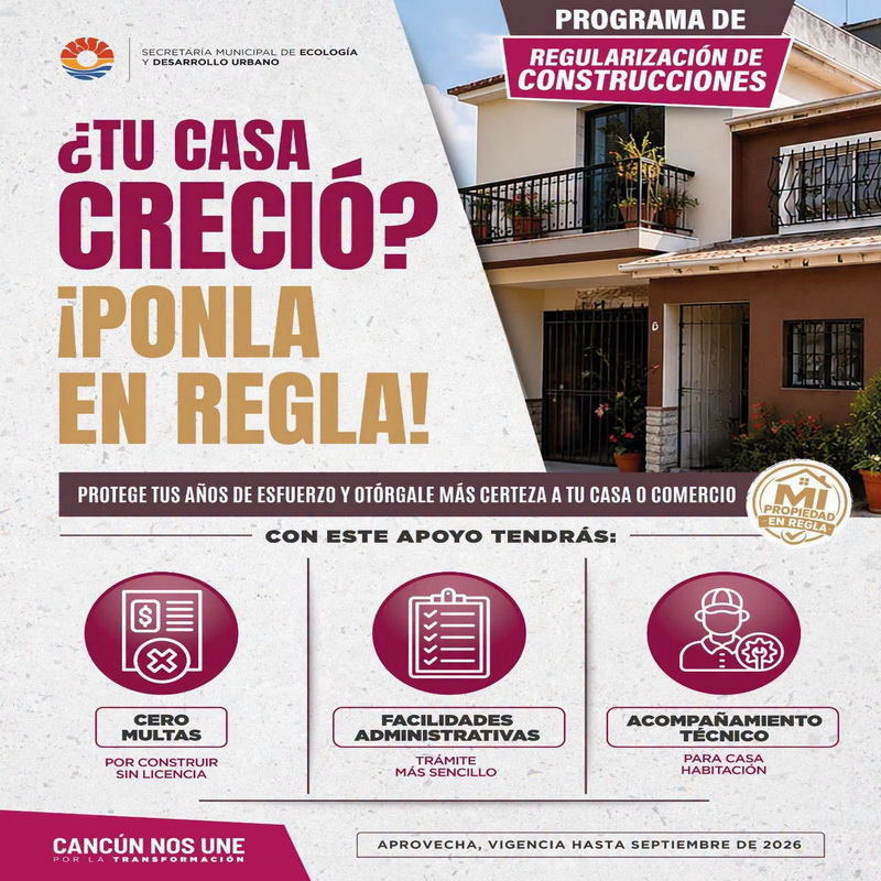 qrooexpress's tweet photo. Cancún lanza programa para regular #construccióndeviviendas - https://t.co/2i5jhLwEF6
#QRooExpress #Noticias #Cancún #BenitoJuárez #QuintanaRoo #QRoo #México #Entérate #DesarrolloUrbano #Patrimonio #CasaHabitacion #CertidumbreJuridica https://t.co/lZEH4rqeeF