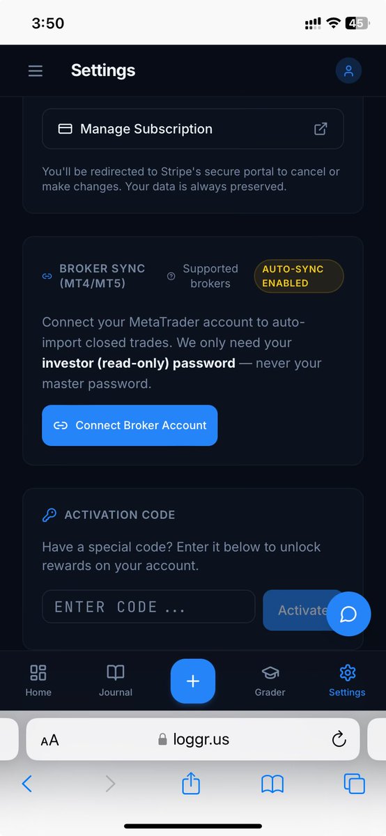 oldestson_'s tweet photo. Guess what ? 

You can now connect your account directly into @LoggrTradeUS for easier journalling ! 

Journalling just got a whole lot easier 🔥🔥🔥 https://t.co/PJcEeFBZ3n