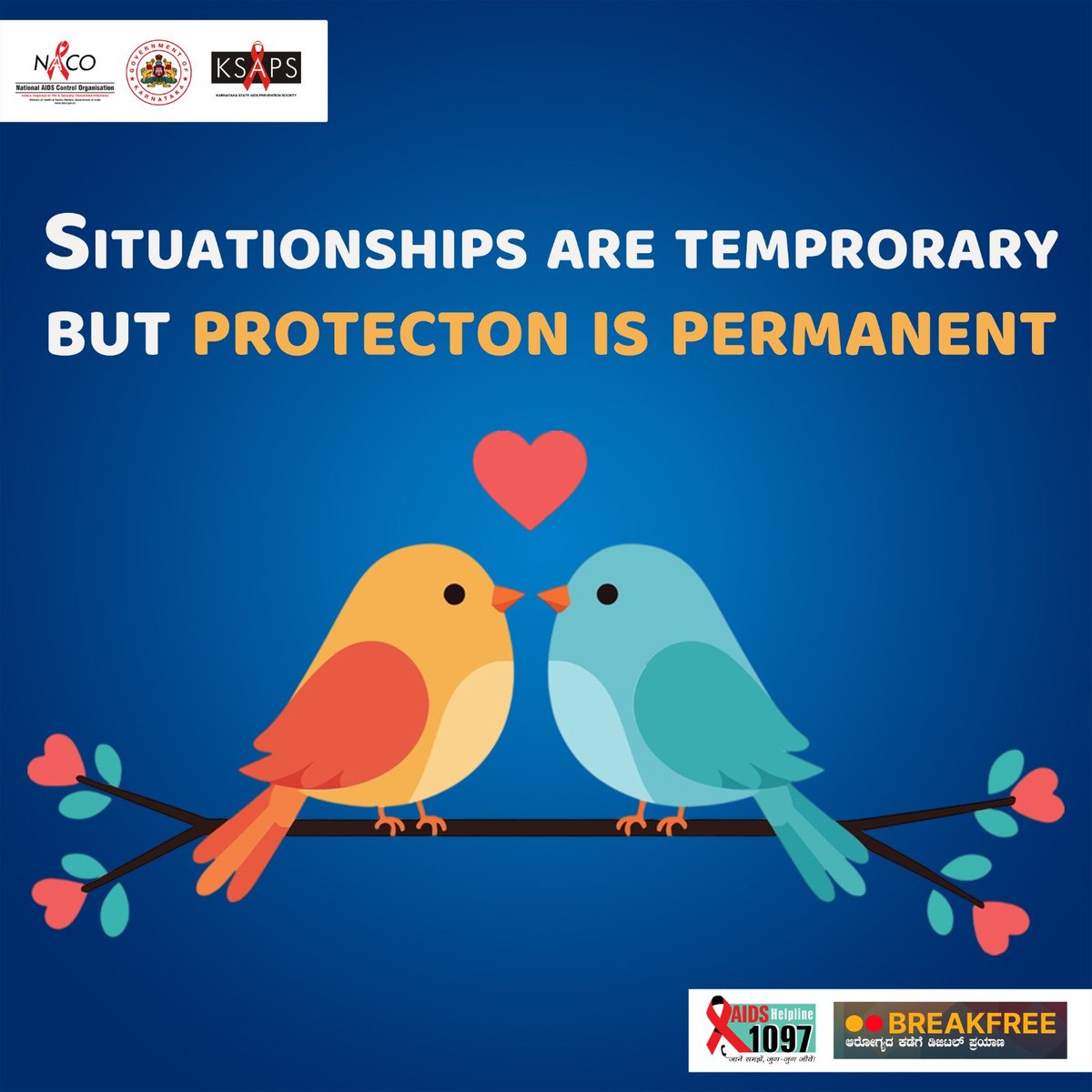 KarSAPS's tweet photo. Situationships are temporary but protection is permanent. 
#IndiaFightsHIVandSTI #HIVAwareness #HIVPrevention #EndAIDS #EndStigma https://t.co/FQfwE8LBNi