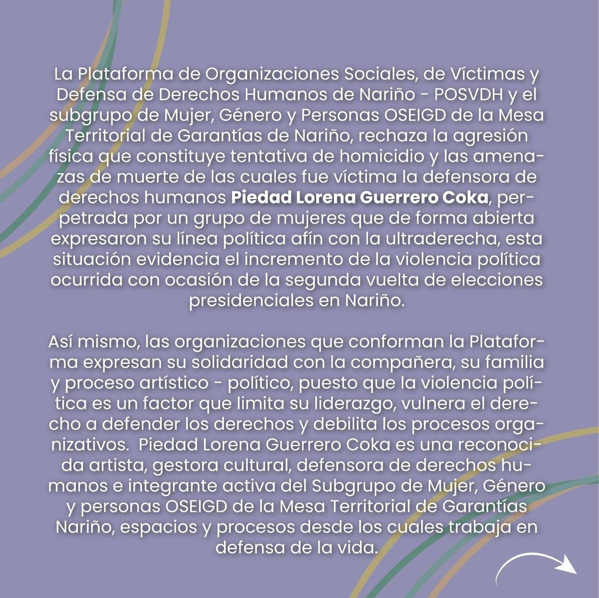 MadameSiimone's tweet photo. ESE TIPO Y SU DISCURSO DE ODIO

Unas viejas adoradoras del matagatos casi matan a PIEDAD LORENA GUERRERO COKA en Pasto. 

Por favor máxima difusión, esto debería estar causando indignación nacional, en serio nos van a matar a todos? A lo bien ? (1) https://t.co/lRYu5i2ETo