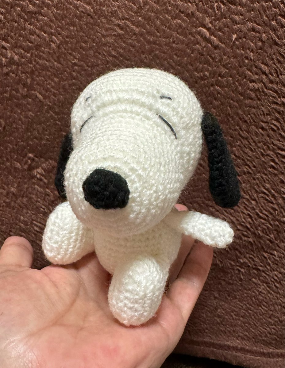 lucy_sango's tweet photo. スヌーピー 編んでみたฅ🐾
 #あみぐるみ https://t.co/h5wU42Sv1e