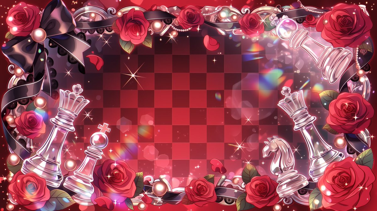 amari_AI_art's tweet photo. ( ϶’ᗜ’)϶＜横長サイズ！ガラスチェス背景♟️

好評につき16:9のYouTubeや壁紙に使えるサイズ❣️

ガラスのようなチェス駒と、
薔薇やリボンを組み合わせたフレーム背景💎✨

🆗加工・商用利用
🆖プロフの固定を必読
#あまりのフリー素材 https://t.co/JfBJT6D1ef