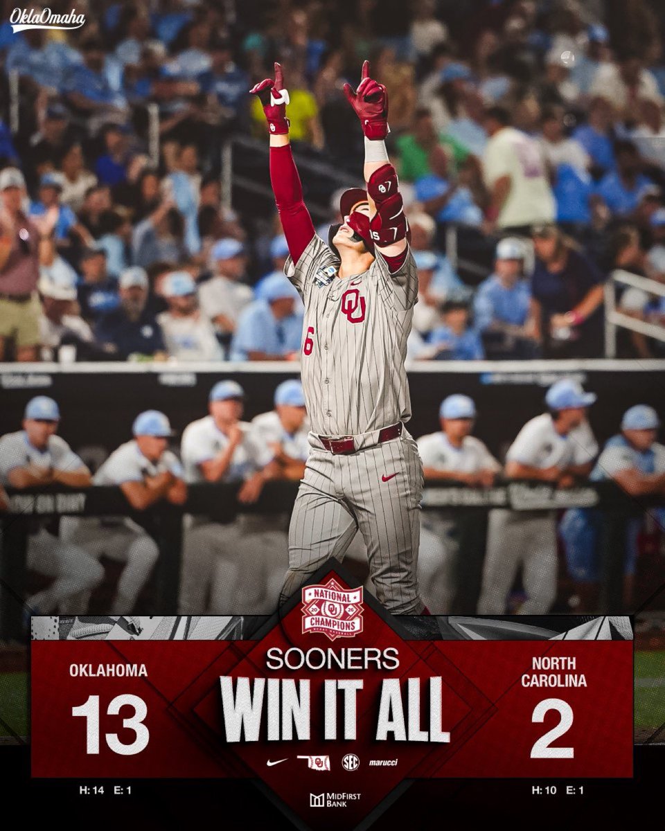 QB1Tattoo's tweet photo. Exactly one week ago, @OU_Baseball said, "Well, then I guess there's only one thing left to do... Win the whole fucking thing." 

#MCWS | #BOOMER https://t.co/FyvKdbGaNH