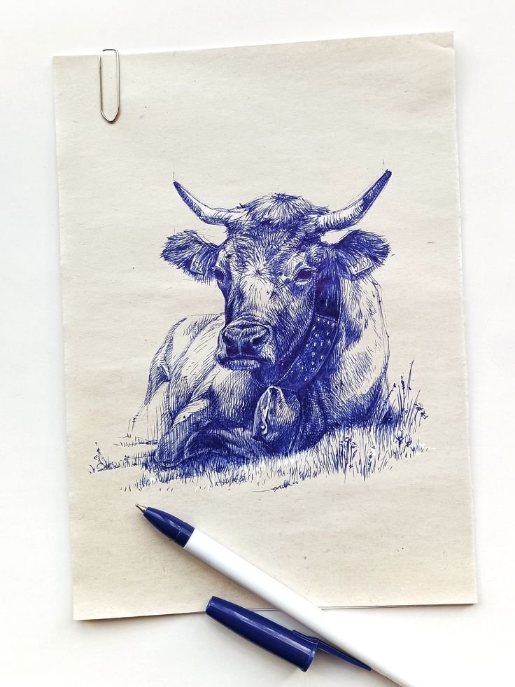 Emma_Art_Studio's tweet photo. Realistic Blue Ink Cow Illustration Art Print, DM me 'ART
#BallpointArt #CowDrawing https://t.co/yCEY5ZS0g5