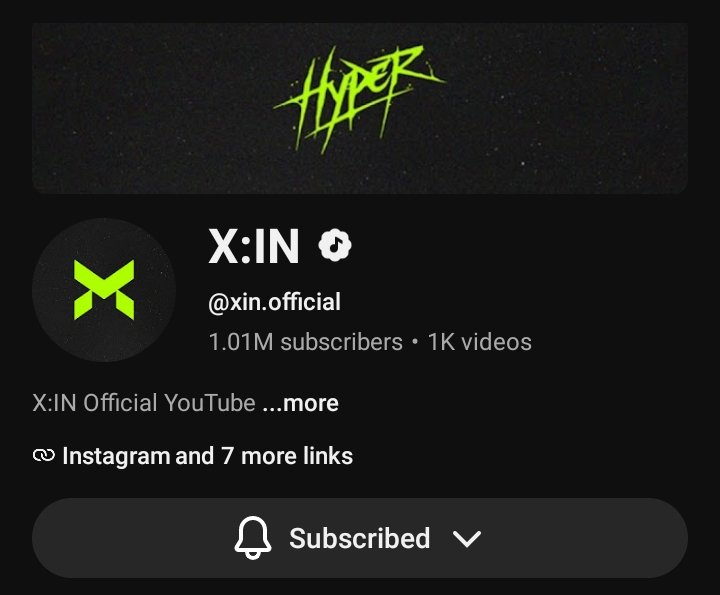chartsxin's tweet photo. [📈] X:IN subscribers update 

— 1,010,000 (1.01M)

#XIN #KPOP https://t.co/FcgruaDP9w