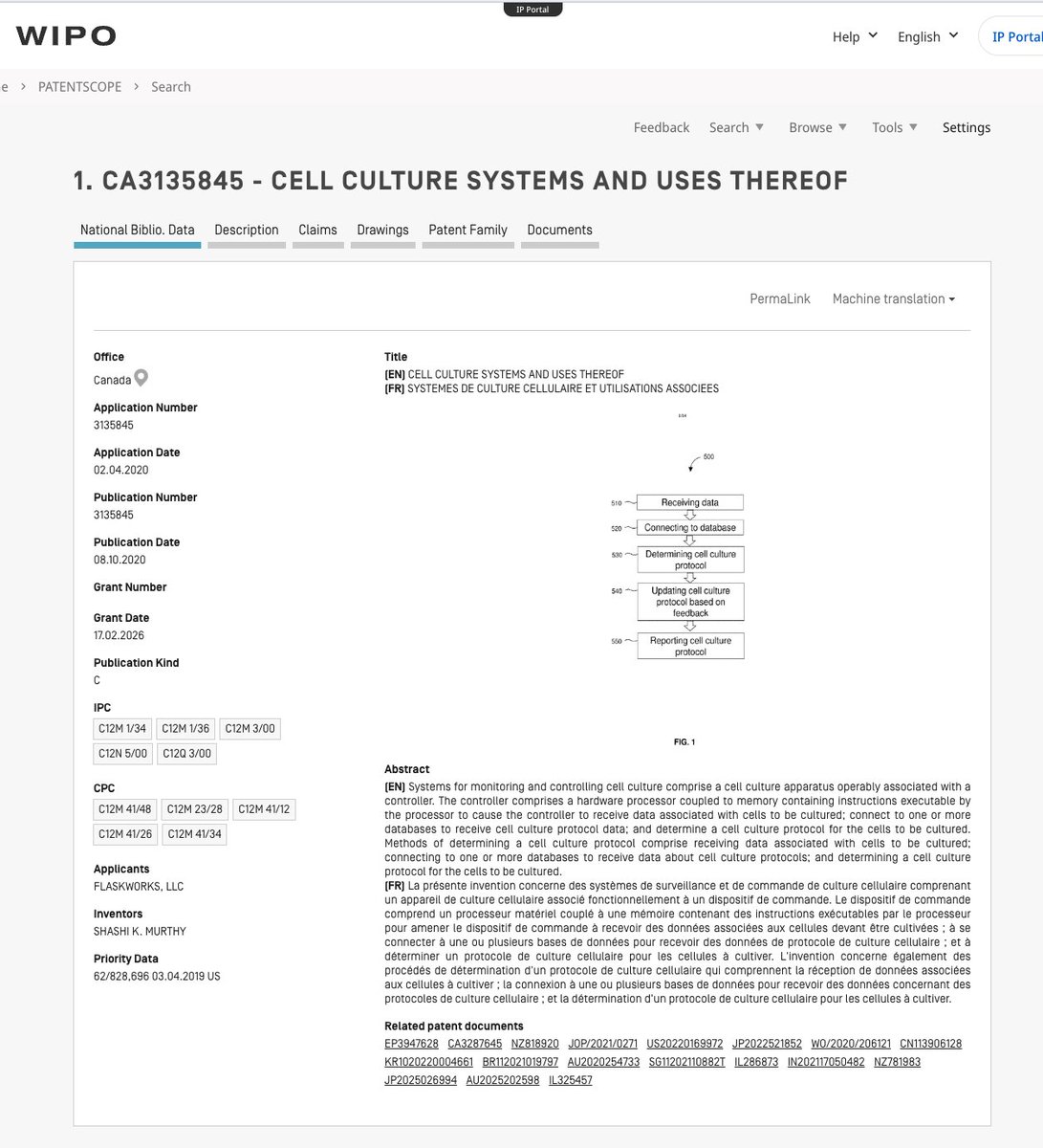 HenryMuney's tweet photo. #Flaskworks patent granted on February 17, 2026: 🇨🇦 CA3135845 - "Cell culture systems and uses thereof"
$NWBO
https://t.co/MwV9YBo9Iy https://t.co/gOoFqcjXoJ