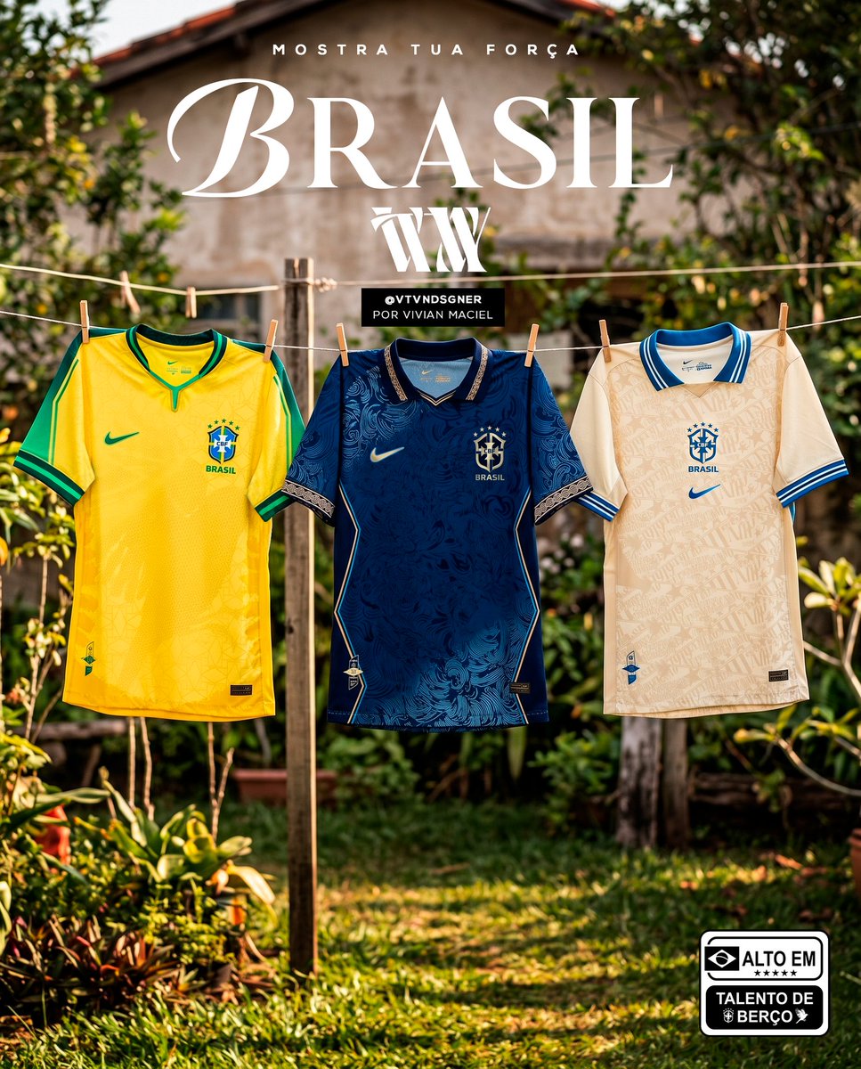 vtvndsgner's tweet photo. E SE EU FIZESSE AS CAMISAS DA SELEÇÃO BRASILEIRA? 🫣🇧🇷

Depois dessa classificação emocionante do Brasil em cima do Japão, eu decidi fazer minha versão das camisas de jogo da seleção canarinho.

Comentem ai, o que acharam? Para saber mais vejam o link:

https://t.co/NSEclhvQBE https://t.co/BPQuFtNCAe