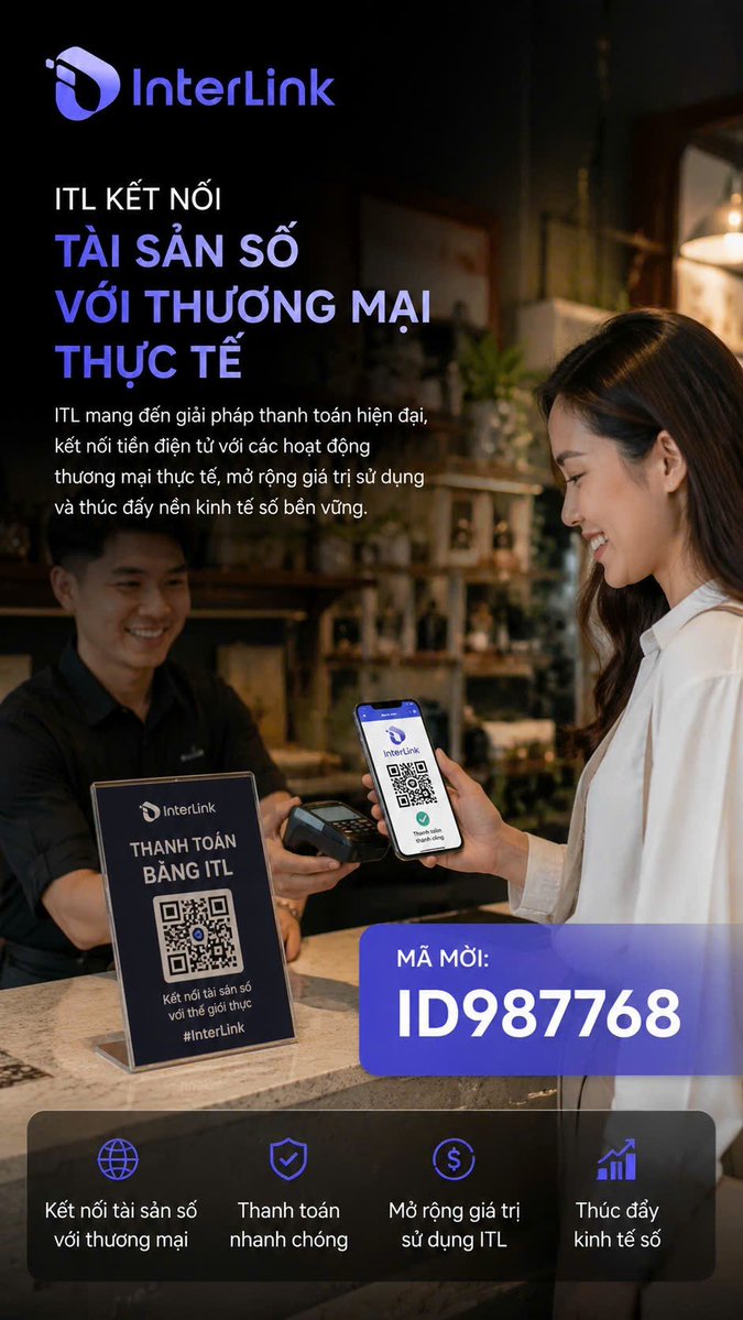 Minhduc689's tweet photo. ITL mang đến giải pháp kết nối tiền điện tử với thương mại thực tế, mở rộng giá trị sử dụng và thúc đẩy nền kinh tế số bền vững.
#InterLink #ITLG #ITL https://t.co/3BXJGznGtw