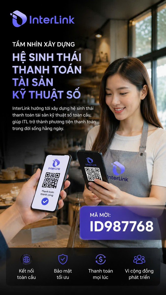 Minhduc689's tweet photo. InterLink hướng tới xây dựng hệ sinh thái thanh toán tài sản kỹ thuật số toàn cầu, giúp ITL trở thành phương tiện thanh toán trong đời sống hằng ngày.
#InterLink #ITLG #ITL https://t.co/MMtxmbvKSV