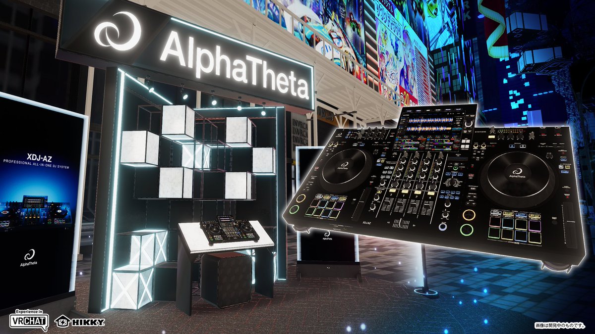enVket's tweet photo. 🚨BIG NEWS for VR DJs!🚨
AlphaTheta makes its Virtual Market debut this summer! 🎧✨

The XDJ-AZ is coming to VR as an official 3D model, co-created with VRChat DJs.

A new way to experience DJ culture is coming.🌐🎶 https://t.co/TNrBJSaXhz