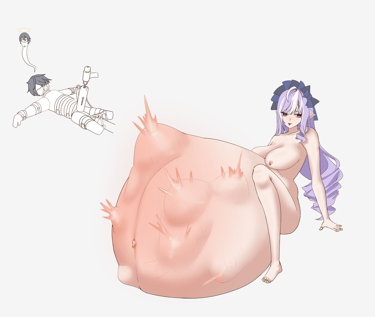 hauite950's tweet photo. 直接生米煮成一大锅熟饭的薇薇安 | hauite980 #pixiv https://t.co/OhySZRTiJk 
#ボテ腹 https://t.co/3jP1PFOD8Q