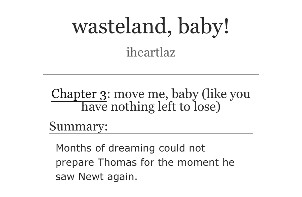 iheartlaz's tweet photo. newtmas rises!

wasteland, baby!   

not rated | 3.5k w | ch. 3

[https://t.co/qk0aLEmD1s]

#themazerunner #newtmas #tmr https://t.co/53ErJhL8tp