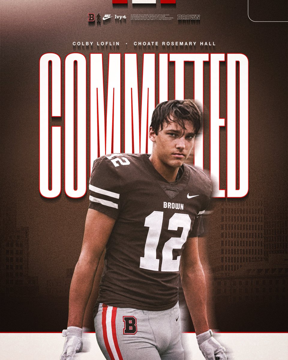 Colby_Loflin's tweet photo. Honored and excited to announce my commitment to the admissions process to continue my academic and athletic career at Brown University!

Thank you @BrownHCPerry @CoachW_Edwards @CoachEMorrissey and @BrownU_Football for believing in me 🤎🐻🏈

And thanks to my family and everyone at @CRHFootball for getting me here @coach_spinnato @coachmeech1 @brendancahill_ @dw71glox @siegeljeff @BR_Ostie @Coach_JMcCarthy 🏆🏆🏆

Go Bears! #EverTrue #PlayFast