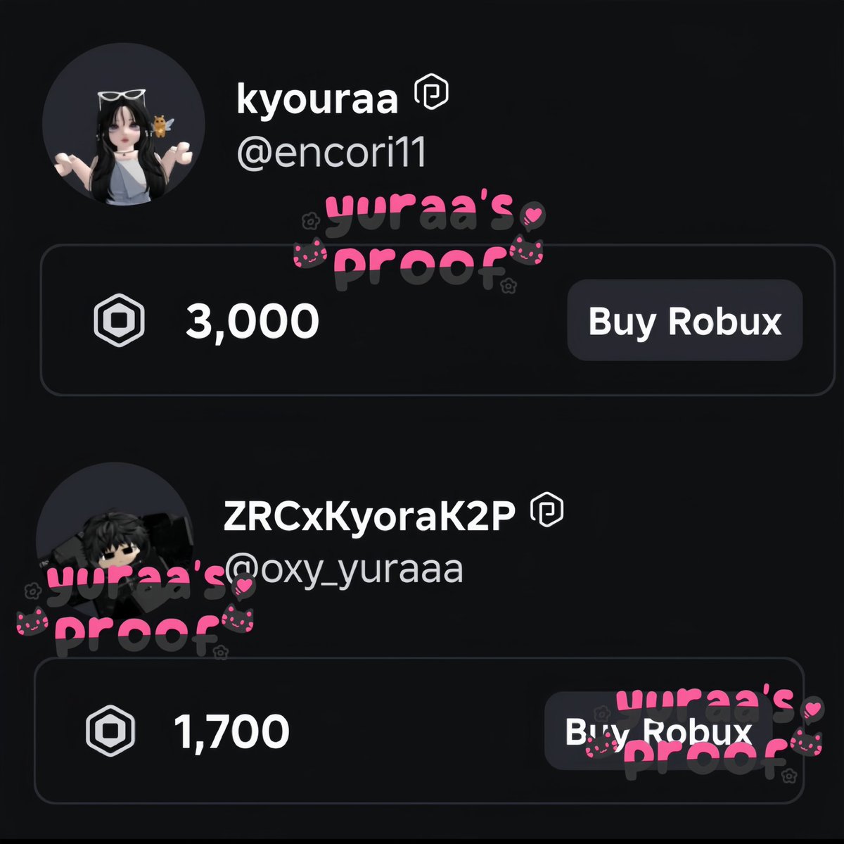 oxyuraaa's tweet photo. haii, readyyy robux visend 4.700robux
14k/100robux bisa ecer yakk, pastikan akun kalian ga limit nerima robux yakkk lupp 🕺🏻
avqr &amp;avrekk, wa fsr yakk 💨 https://t.co/6Rpt930miu